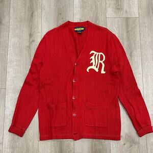 Rugby Ralph Lauren Varsity Letter Cardigan Red Size Small S B18